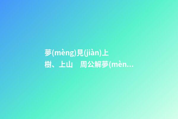 夢(mèng)見(jiàn)上樹、上山　周公解夢(mèng)之夢(mèng)到上樹、上山